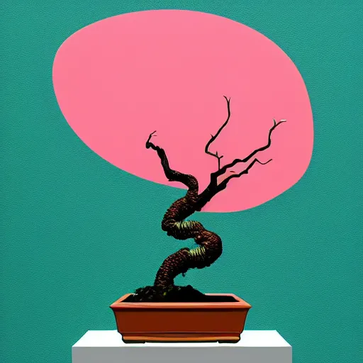 Image similar to bonsai acacia! tree but minimalistic concept art by frank stella gilleard james whalen tom, colorful, soft light, trending on artstation, minimalism