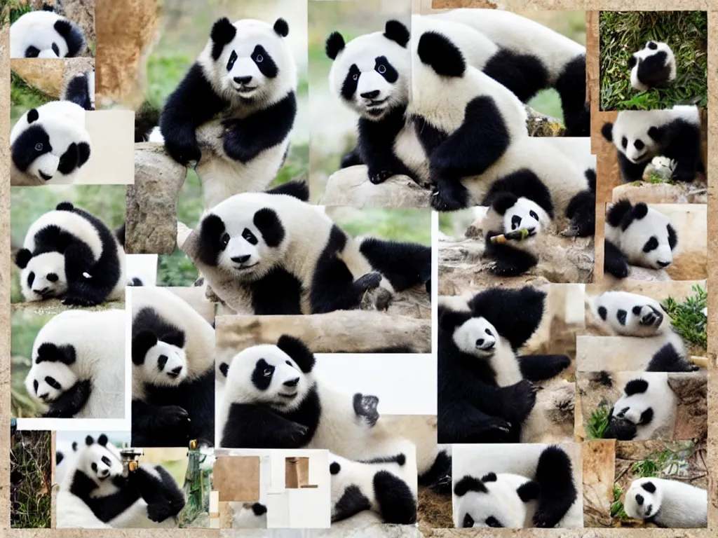 Prompt: panda moodboard