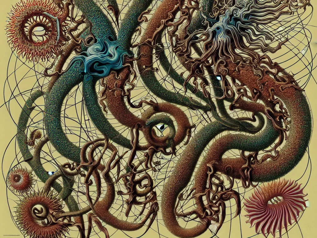 Image similar to neo surrealism, art by ernst haeckel and daniel martin diaz