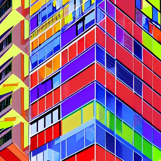 Prompt: new york city building abstract geometric colorful render ⭐