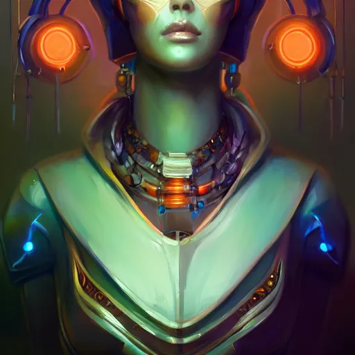 Image similar to a portrait of a beautiful cybernetic cleopatra, cyberpunk concept art by pete mohrbacher and wlop and artgerm and josan gonzales, digital art, highly detailed, intricate, sci-fi, sharp focus, Trending on Artstation HQ, deviantart, unreal engine 5, 4K UHD image