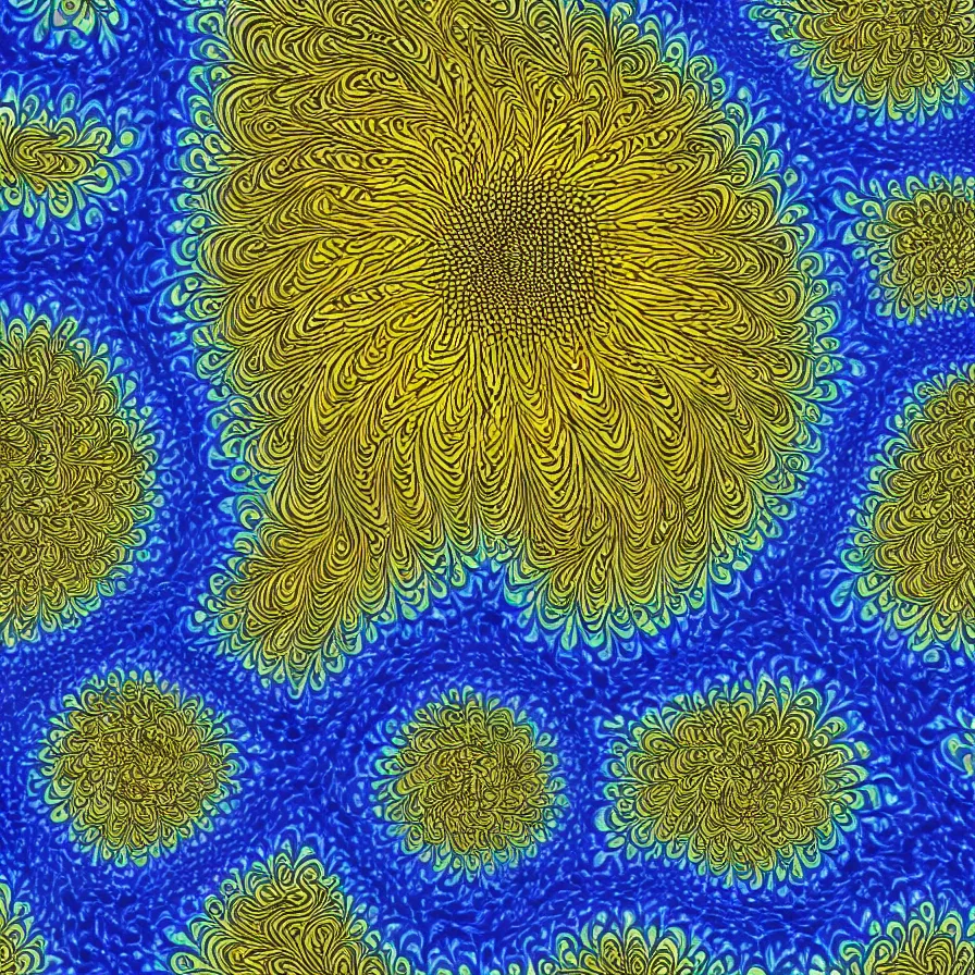 Prompt: award winning fine artwork of hypnotizing sunflower patterns, golden ratio, mandelbrot fractal