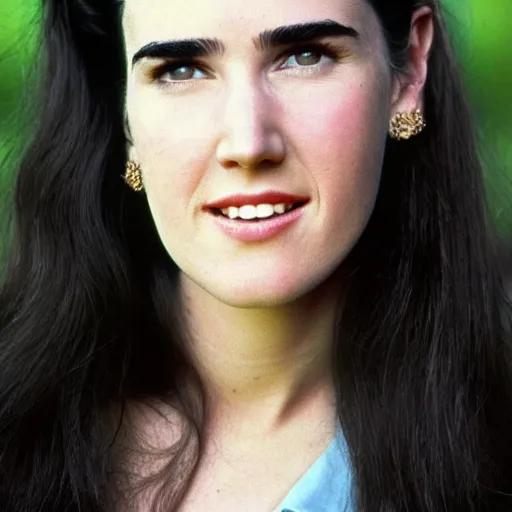 Prompt: 2 1 year old jennifer connelly, portrait