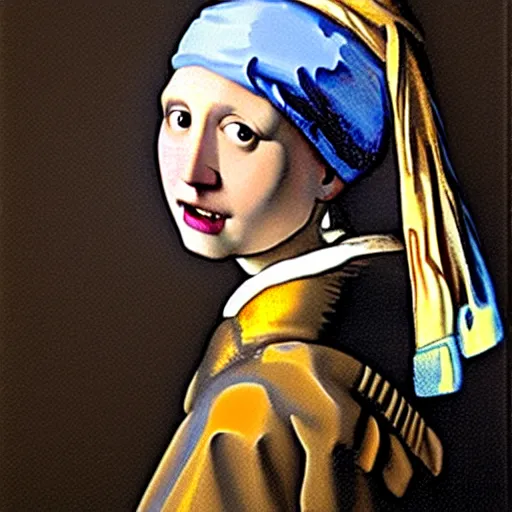 Prompt: Gabe Newell with a Pearl Earring, painting by Johannes Vermeer