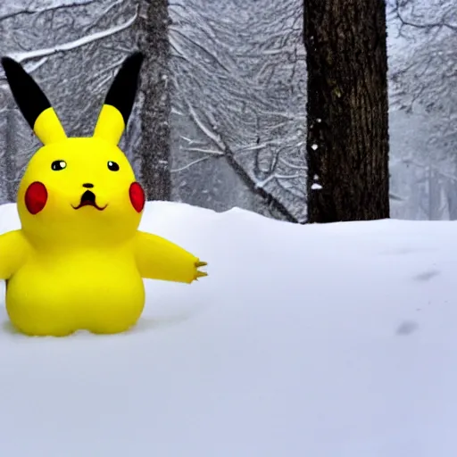 Image similar to a snow Pikachu