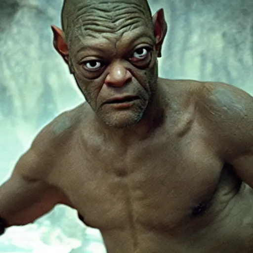 Image similar to Laurence fishburne as gollum