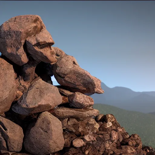 Image similar to mountain giant made of rocks 8 k