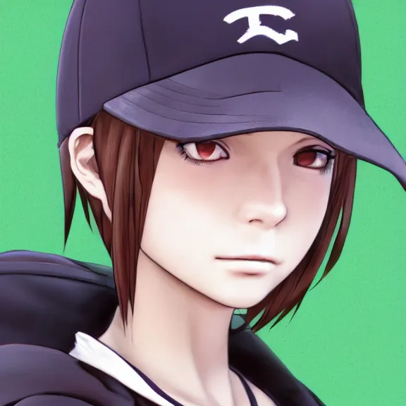 Image similar to close-up portrait of a girl with baseball cap in danganronpa style, digital art by Rui Komatsuzaki, elegant, extremely detailed, 8k, trending in artstation