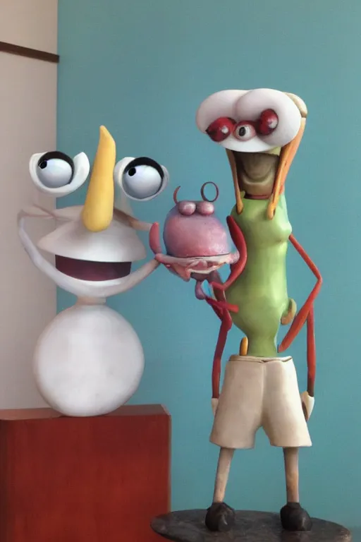 Image similar to mr eugene krabs the anthropomorphic krab from bikini bottom, marble sculpture