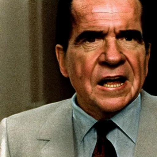 Image similar to A movie still of Richard Nixon in The Shining