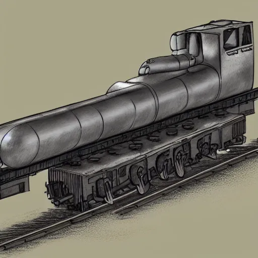 Prompt: railway gun, concept art