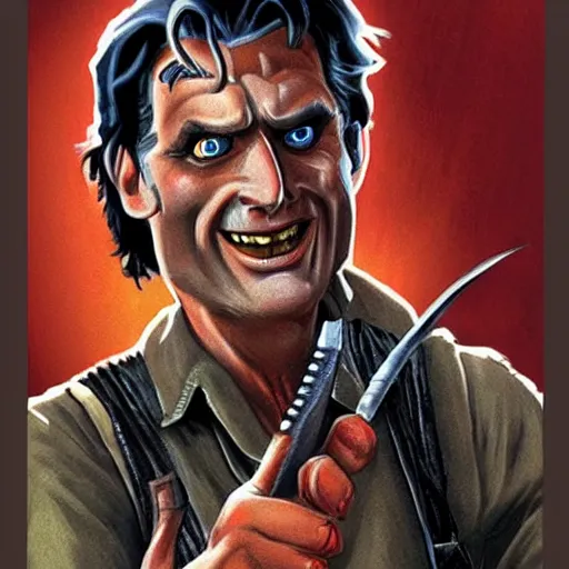 Prompt: Ash William\'s from Army of darkness in the style of Disney