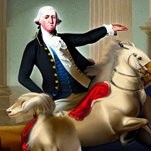 Image similar to george washington dabbing on donald trump