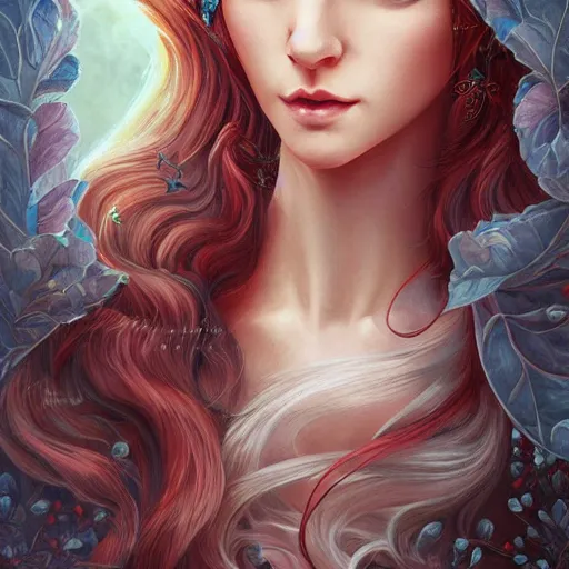 Image similar to portrait of beautiful elvish goddess , 8k, highly detailed, sharp, realistic, in style of Anna Dittmann