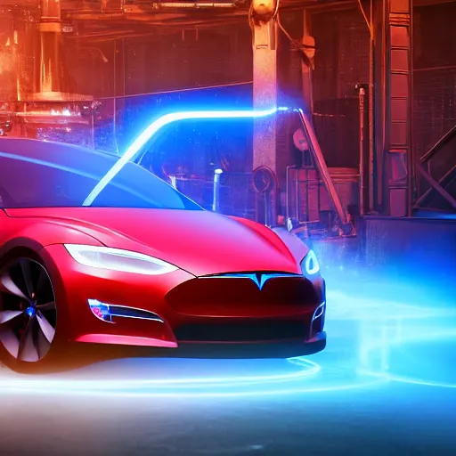 Prompt: photography of a hyper realistic tesla blue electric arc, steam punk background. high detail, professional digital art, unreal engine 5 8 k rendering