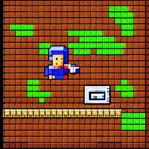 Image similar to pixelated dungeon adventure hero, 1 2 8 bit, 1 0 0 0 x 1 0 0 0 pixel art, 4 k, super detailed, nintendo game, pixelart, high quality, no blur, sharp geometrical squares