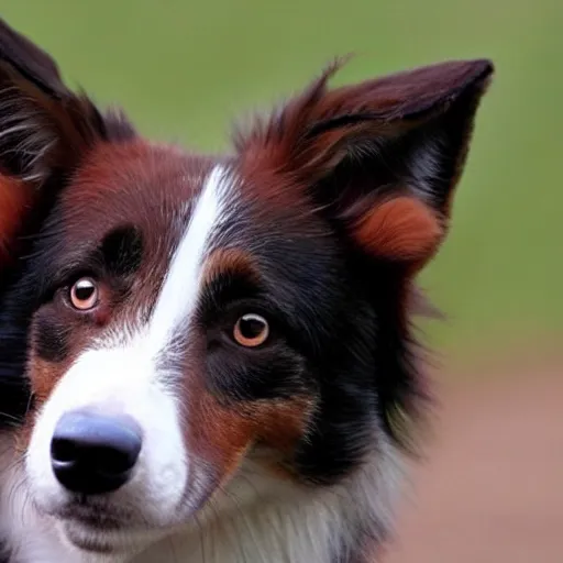 Image similar to cross between a border collie and a fox