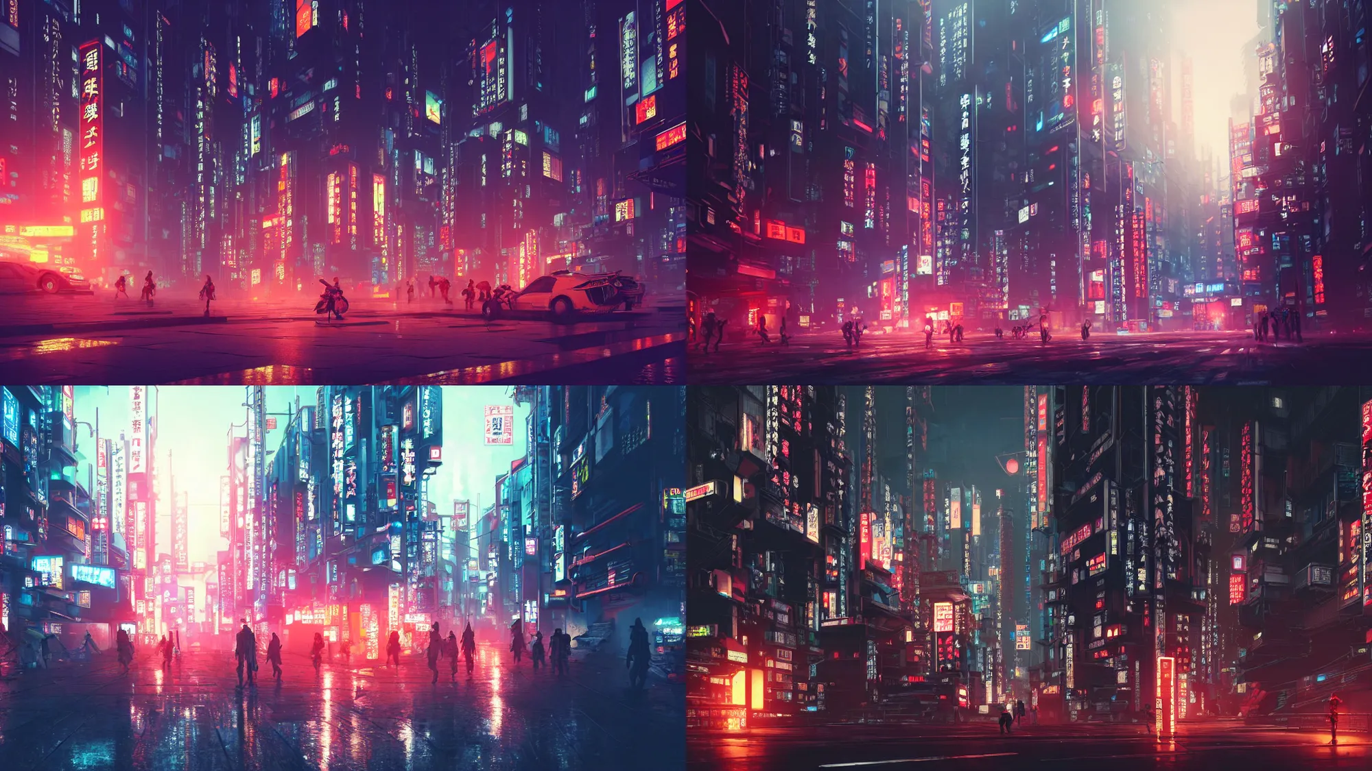 Prompt: Professional photograph of a Japanese cyberpunk city during midnight, 4k, cozy wallpaper, ray tracing, Unreal engine, trending on Artstation, award-winning, art by Greg Rutkowski, by Chris Moore