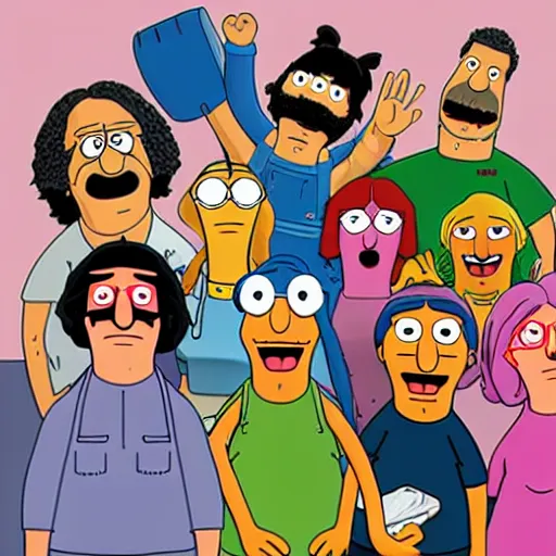 Image similar to The cast of Bob's Burgers as Muppets