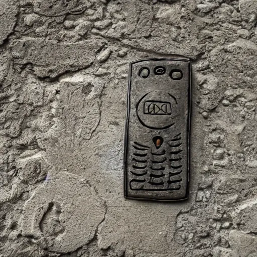 Image similar to ancient stone carving of a mobile phone