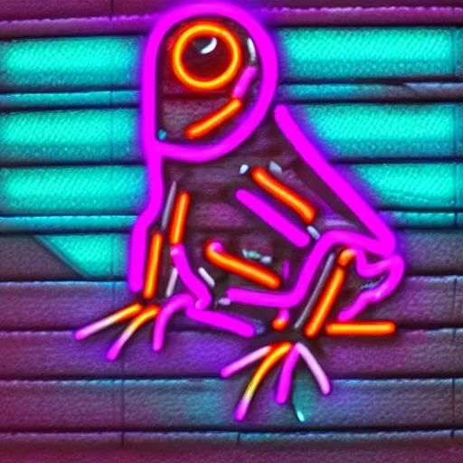 Prompt: neon cyberpunk frog