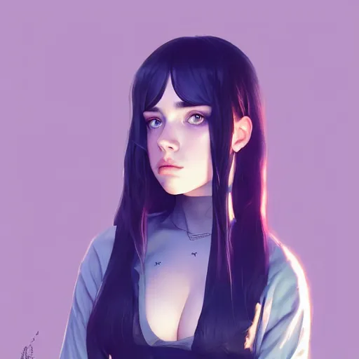 Image similar to a beautiful billie eilish christina hendricks alluring instagram model in crop top, by guweiz and wlop and ilya kuvshinov and artgerm and makoto shinkai and studio ghibli, symmetrical eyes, aesthetic, gorgeous, stunning, alluring, attractive, artstation, deviantart, pinterest, digital art