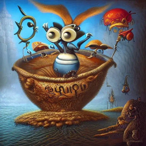 Image similar to surrealism by Greg Craola Simkins , masterpiece