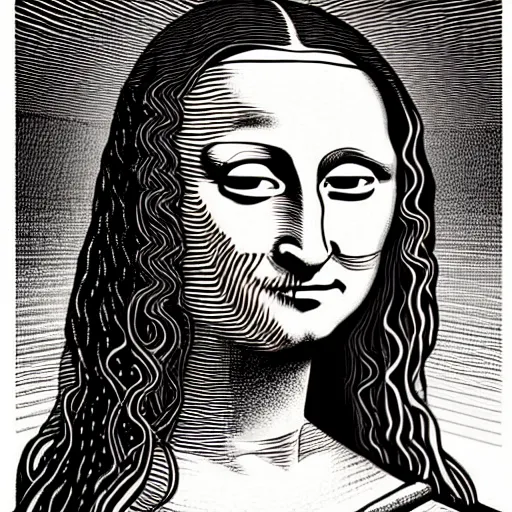 Prompt: graphic illustration, creative design, mona lisa as medusa, biopunk, francis bacon, highly detailed, hunter s thompson, concept art