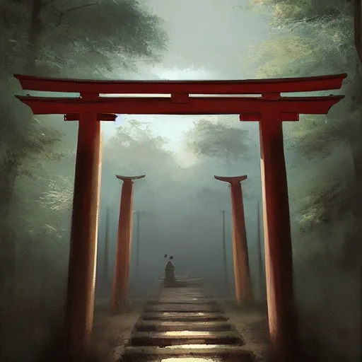 Image similar to Japanese Torii by Grzegorz Rutkowski