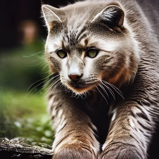 Image similar to a feline bear - cat - hybrid, animal photography