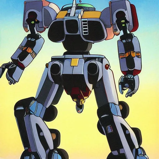 Image similar to a detailed painting of boston dynamics atlas robot by Hayao Miyazaki, Gundam style