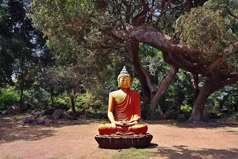 Image similar to The Buddha sitting under the tree of life