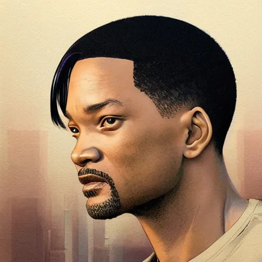 Prompt: will smith portrait, manga, realistic shaded perfect face, fine details. anime. realistic shaded lighting poster by ilya kuvshinov katsuhiro otomo ghost - in - the - shell, magali villeneuve, artgerm, jeremy lipkin and michael garmash and rob rey