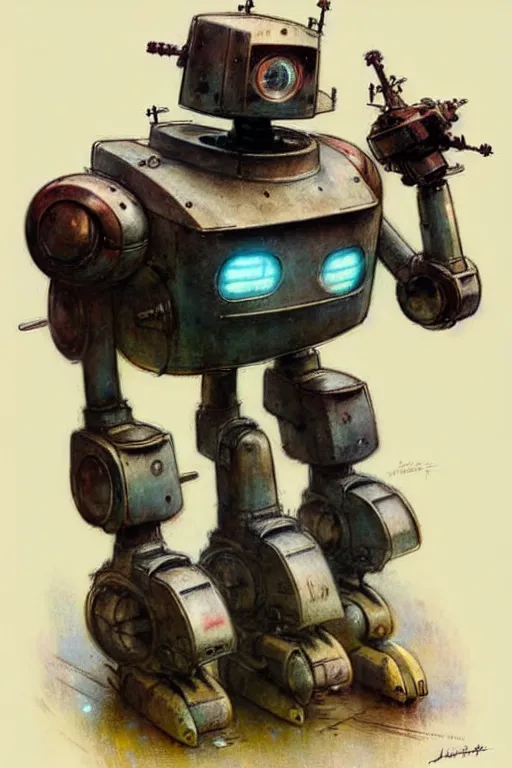 Image similar to (((((1950s ironclad robot . muted colors.))))) by Jean-Baptiste Monge !!!!!!!!!!!!!!!!!!!!!!!!!!!