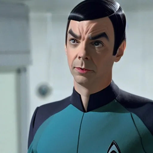 Image similar to Movie still of Jim Parsons as Spock from Star Trek