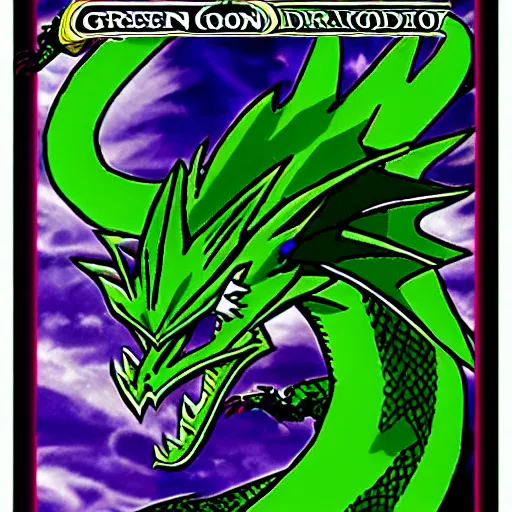 Image similar to green dragon, yugioh style