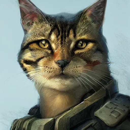 Image similar to portrait of a swat cat, highly detailed, shallow depth of field, art by artgerm and greg rutkowski