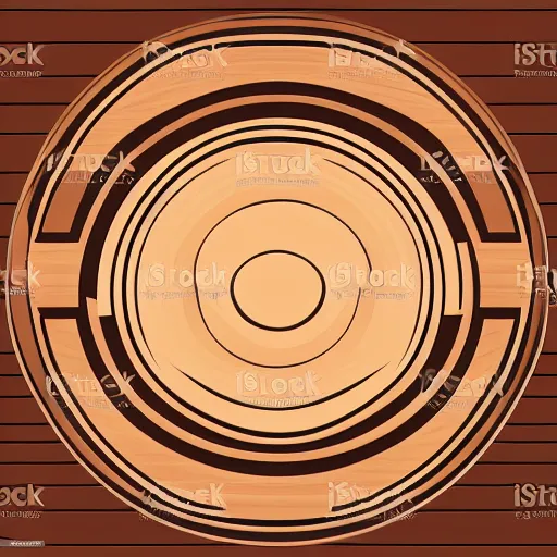 Prompt: wooden bowl, side view, sawblade, vector art