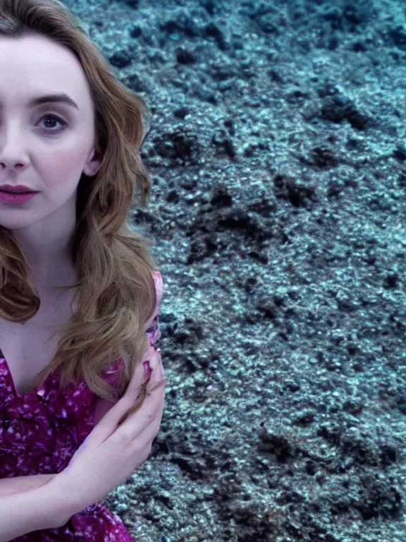 Prompt: jodie marie comer opens her eyes on the seabed