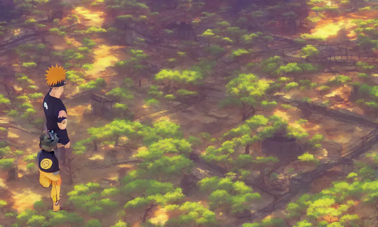 Prompt: naruto uzumaki, screenshot from anime, japanese village landscape, 4k, anime key visual, lois van baarle, ilya kuvshinov, rossdraws, artstation
