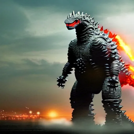 Image similar to a robot designed like godzilla