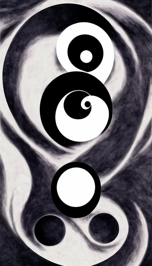 Prompt: Abstract representation of ying Yang concept, from Berserk