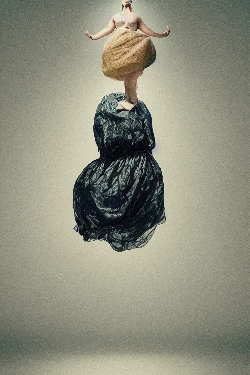 Prompt: absurdist wiggly blob in a dress, highly detailed, cam de leon & john j. park, cinematic light, francis bacon, medium shot, ground angle, uhd 8 k, shallow depth of field