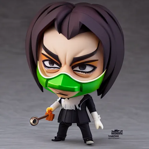 Image similar to epic action photograph of cute guy fawkes mask nendoroid, portrait, hyperdetailed, artstation, cgsociety, 8 k