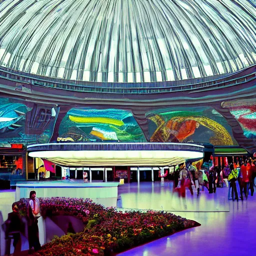 Prompt: dslr color sharp professional photo inside a high - end luxurious beautiful utopian futuristic chicago worlds fair, ultradetailed, photorealistic