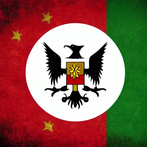 Prompt: the bulgarian flag in german style