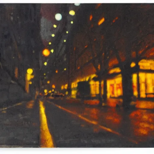 Image similar to nyc sidewalk, night, by michal sawtyruk