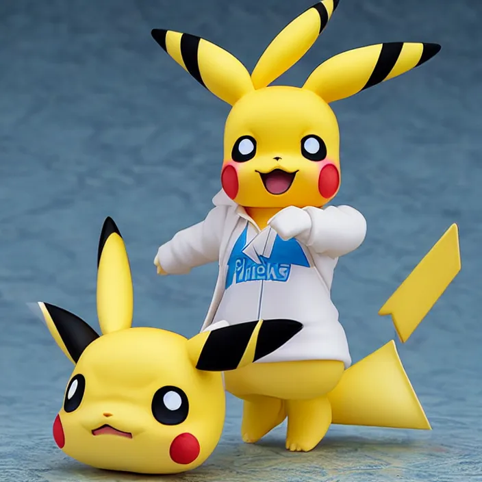 Image similar to Pikachu, An anime Nendoroid of Pikachu, figurine, detailed product photo