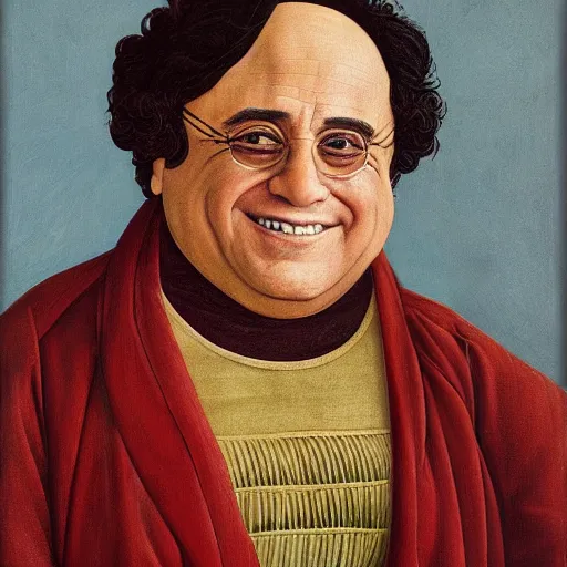 Prompt: portrait of Danny Devito, painting by Sandro Botticelli, detailed, 4k