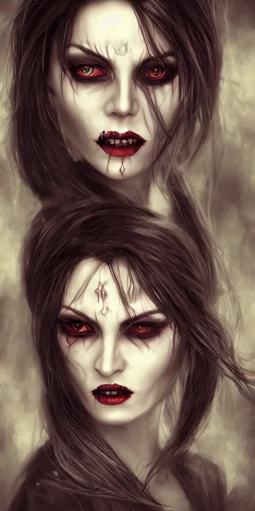 Image similar to the vampire woman portrait, fantasy art, concept art, photorealistic, highly detailed,